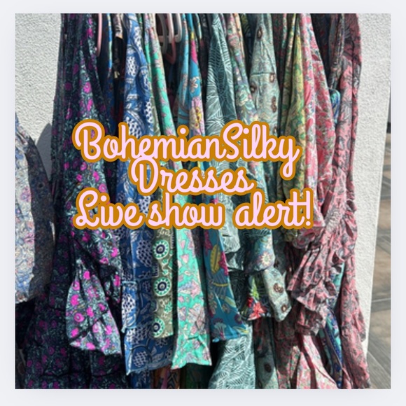 218. BOHEMIAN BOHO SILKY DRESS RESORT LIVE SHOW ALERT - Picture 2 of 7